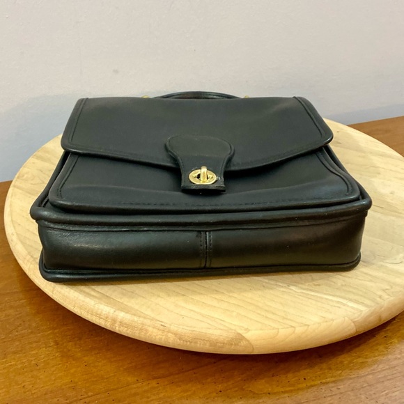 Vintage Coach Station Bag Black Leather Crossbody Satchel Purse 5130 No Strap - Picture 15 of 16